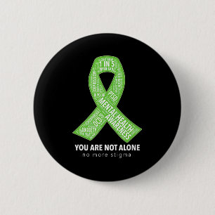 Mental Health Awareness Support Ribbon Word Cloud Button