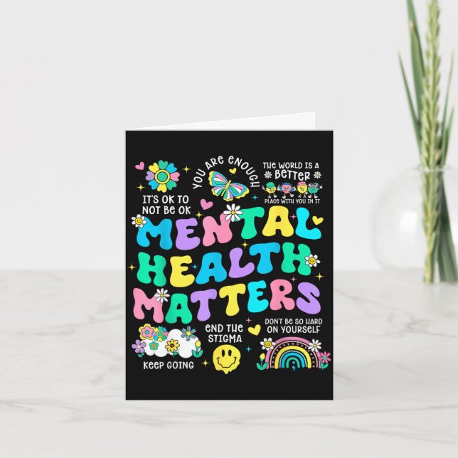 Mental health awareness therapy human brain card (Front)