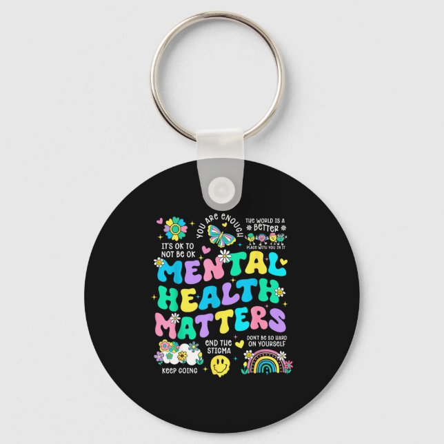 Mental health awareness therapy human brain keychain (Front)