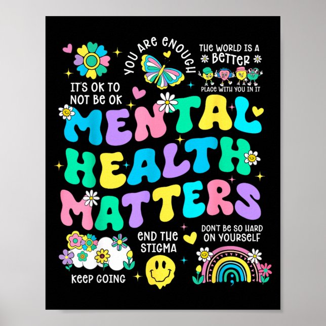 Mental health awareness therapy human brain poster (Front)