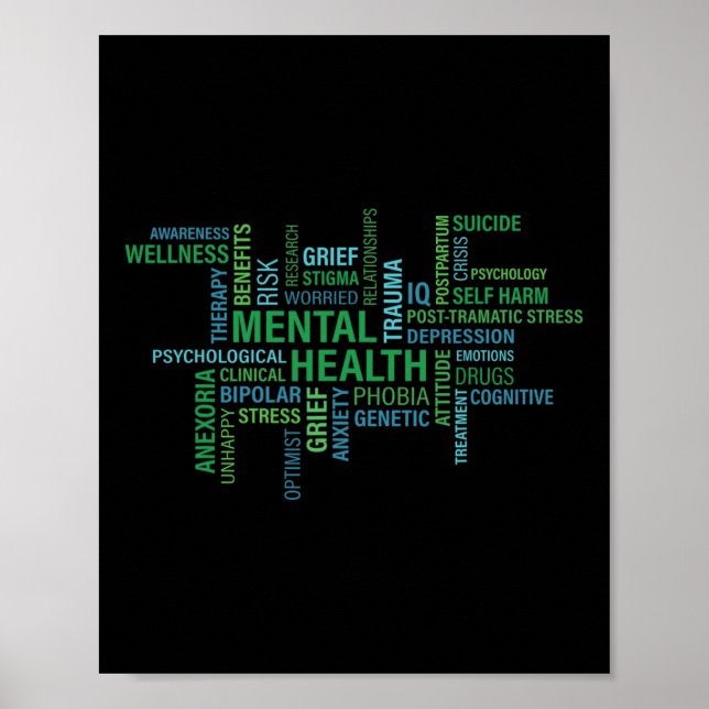 Mental Health Awareness Word Spread  Poster (Front)