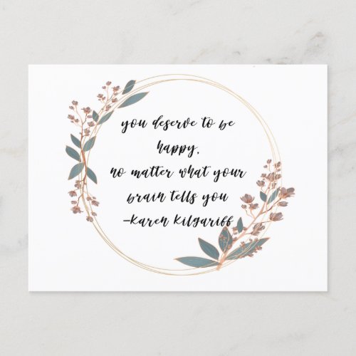 Mental Health Awareness You deserve to be happy Postcard