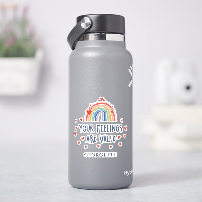 Mental Health Awareness Your Feelings Are Valid Sticker (HydroFlask)