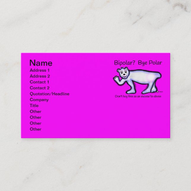 Mental Health Bipolar Business Card (Front)
