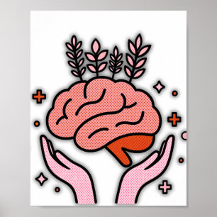 Mental Health Brain Care Poster Mindfulness and