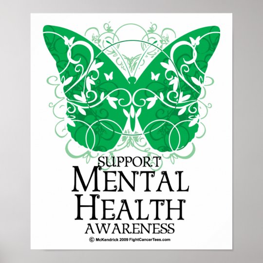 Mental Health Butterfly Poster | Zazzle.com