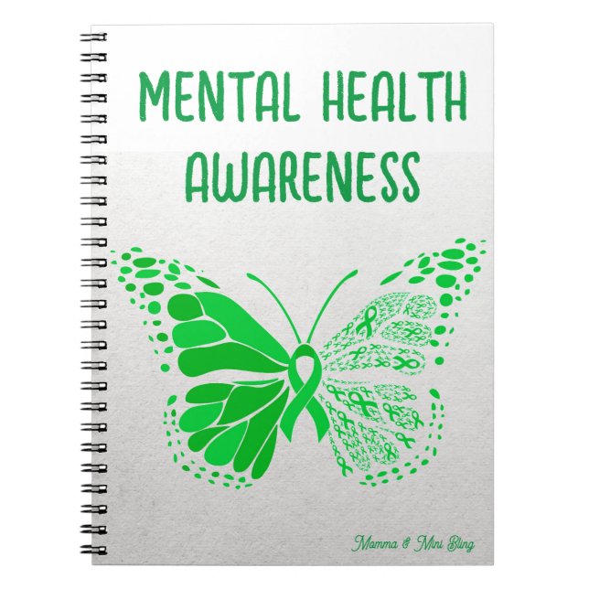 Mental Health Butterfly Spiral Photo Notebook (Front)
