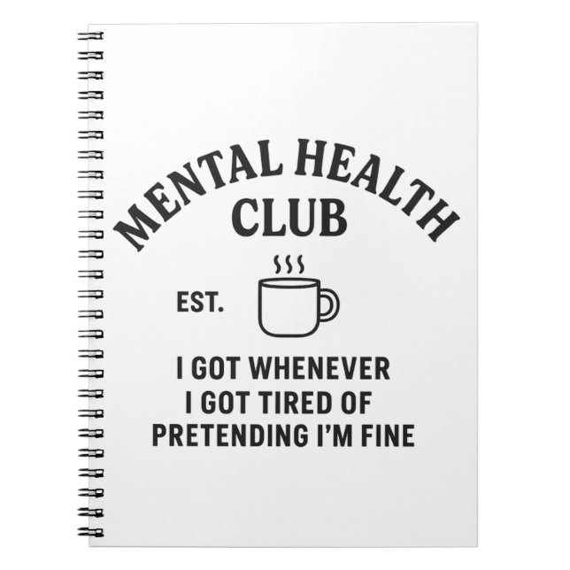  Mental Health Club – Spiral Notebook / Journal (Front)