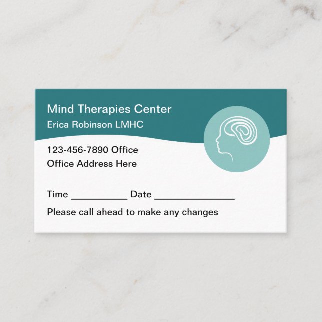Mental Health Counseling Appointment Cards (Front)