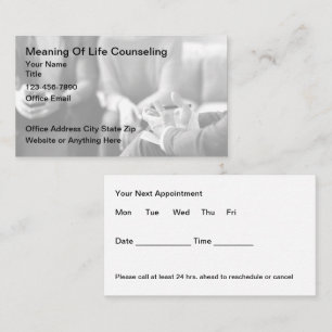Mental Health Counseling Psychotherapy Appointment Business Card