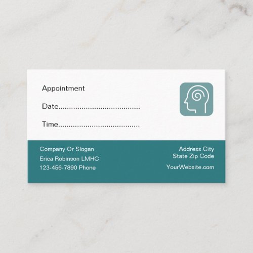 Mental Health Counselor Appointment Business Cards