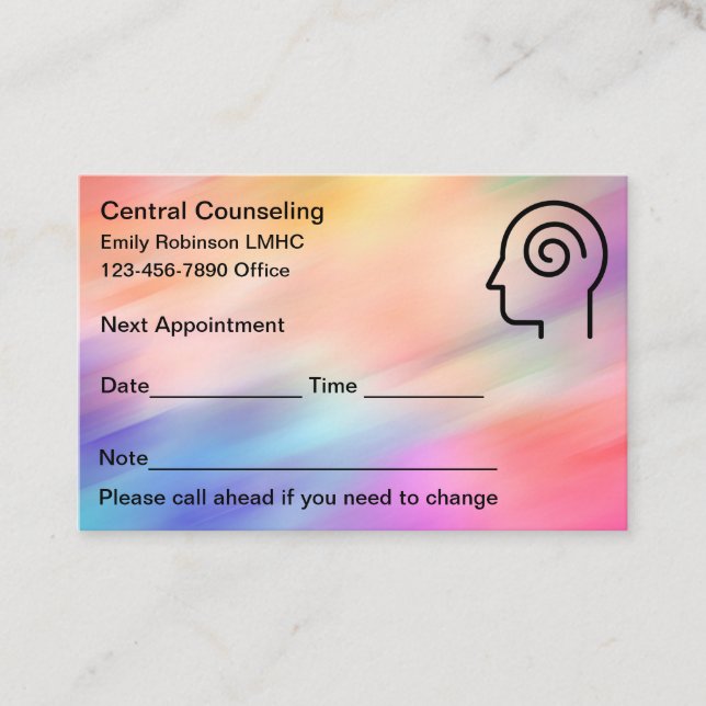 Mental Health Counselor Appointment Cards (Front)