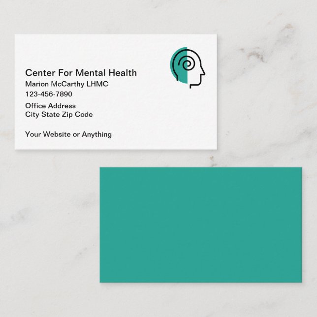 Mental Health Counselor Business Cards (Front/Back)
