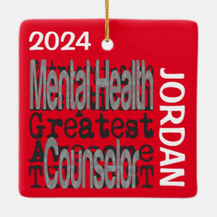 Mental Health Counselor Extraordinaire CUSTOM Ceramic Ornament
