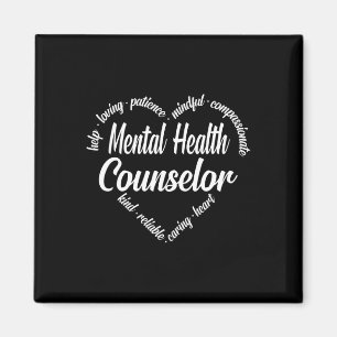 Mental Health Counselor Heart Word Cloud Magnet