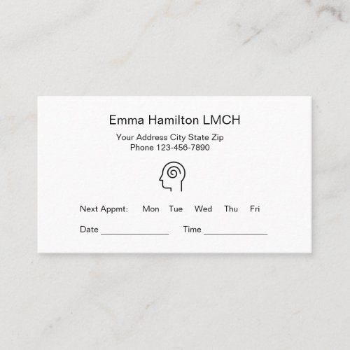Mental Health Counselor Office Appointment Cards