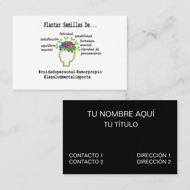 Mental Health Counselor Spanish Business Card (Front/Back)