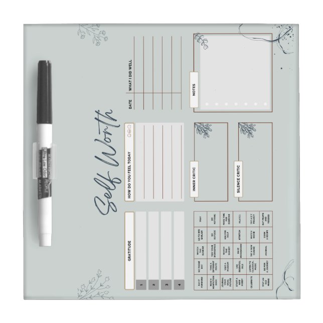 Mental Health Daily Gratitude Dry Erase Board (Front)