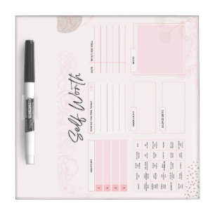 Mental Health Daily Gratitude Dry Erase Board Pink