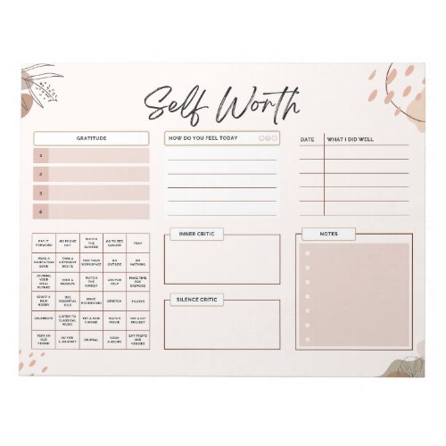 Mental Health Daily Gratitude Dry Erase Board Tan Notepad