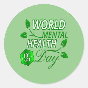 Mental Health Day Classic Round Sticker