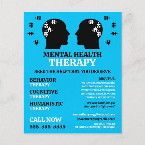 Mental Health Design Psychotherapist Therapy Flyer