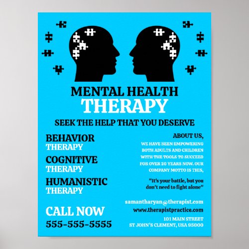 Mental Health Design Psychotherapist Therapy Poster