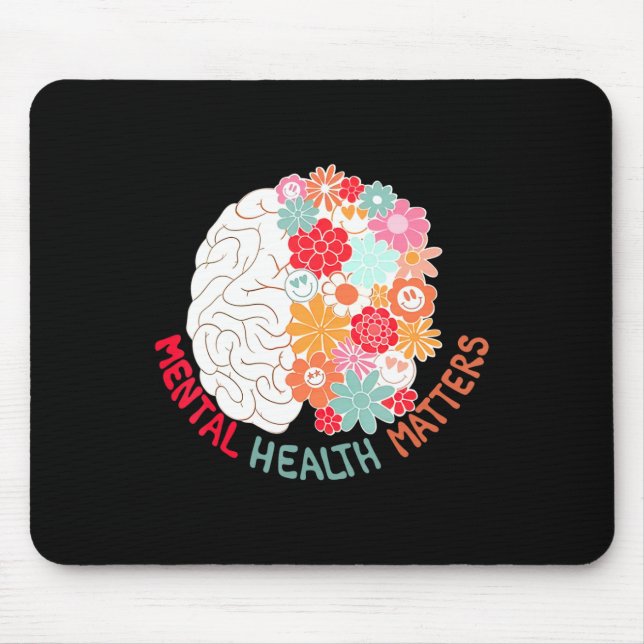 Mental Health Flower Brain Suicide Awareness And P Mouse Pad (Front)