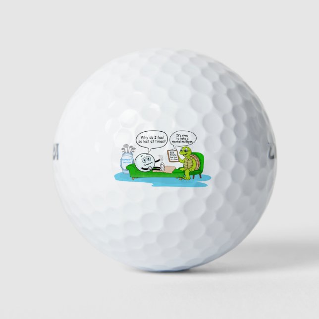 Mental Health Get Well, Golf Humor for Support Balls (Front)