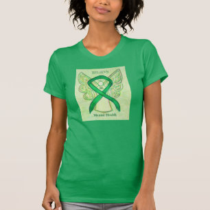 Mental Health Green Awareness Ribbon Angel Shirt