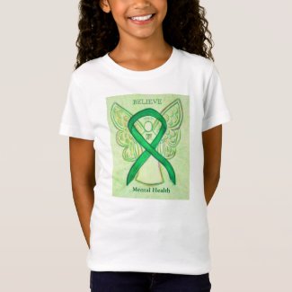 Mental Health Green Awareness Ribbon Angel Shirt