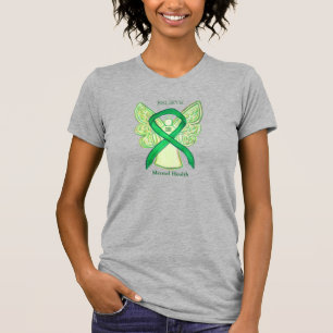 Mental Health Green Awareness Ribbon Angel Shirt