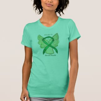 Mental Health Green Awareness Ribbon Angel Shirt