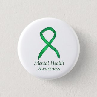 Green Mental Health Awareness Ribbon Custom Gifts and Merchandise -  Awareness Gallery Art