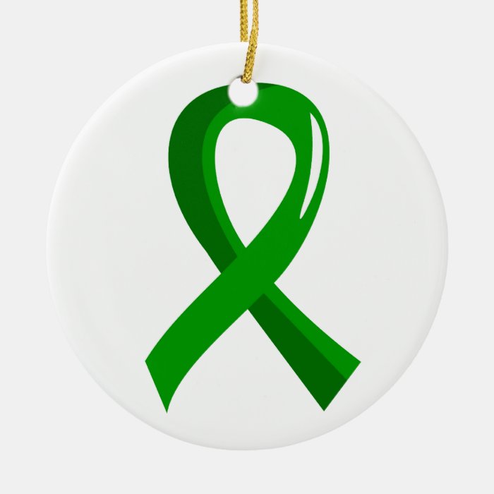 Mental Health Green Ribbon 3 Christmas Ornament