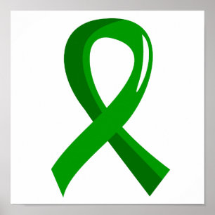 Mental Health Green Ribbon 3 Poster