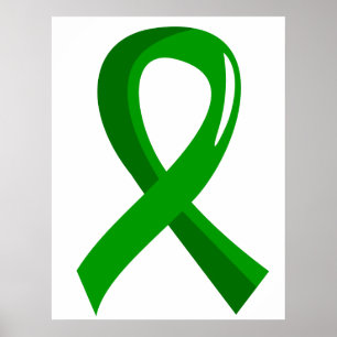 Mental Health Green Ribbon 3 Poster