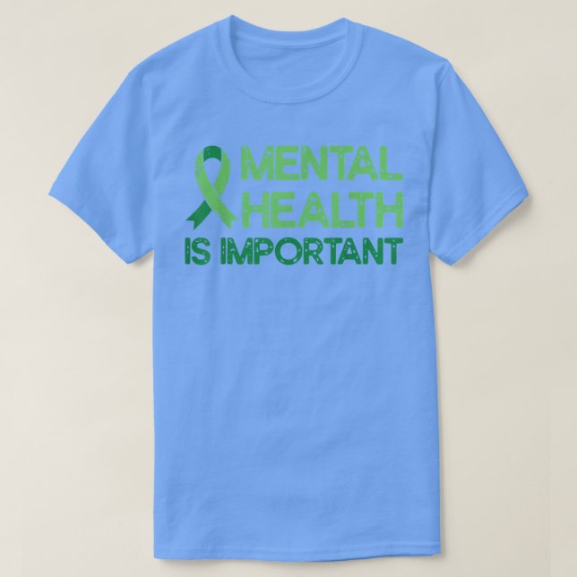 Mental Health Green Ribbon Anxiety Mental Health A T-Shirt (Design Front)