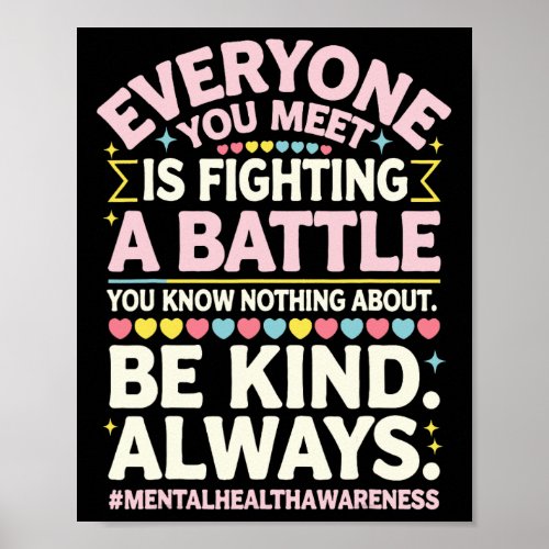 Mental Health Illness Awareness Month Depressed Pe Poster