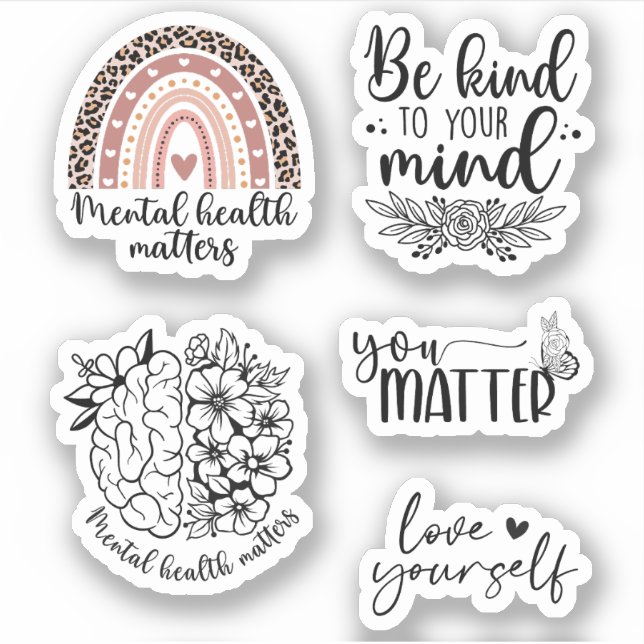 Mental Health, Inspirational, Mental Health Pack Sticker (Front)