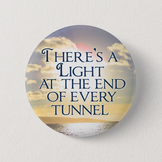 Mental Health Inspirational Quote Hope Sunset Button (Front)