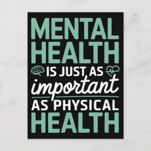 Mental health is just as important as physical hea holiday postcard
