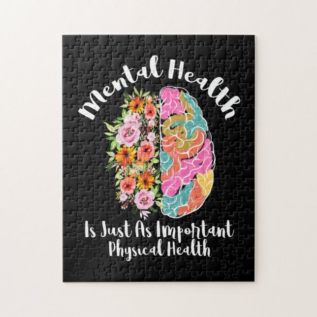 Mental Health Is Just As Physical Health Brain Jigsaw Puzzle (Vertical)