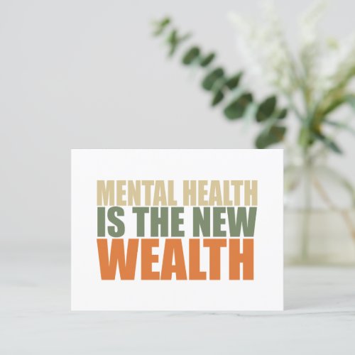 Mental health is the new wealth holiday postcard