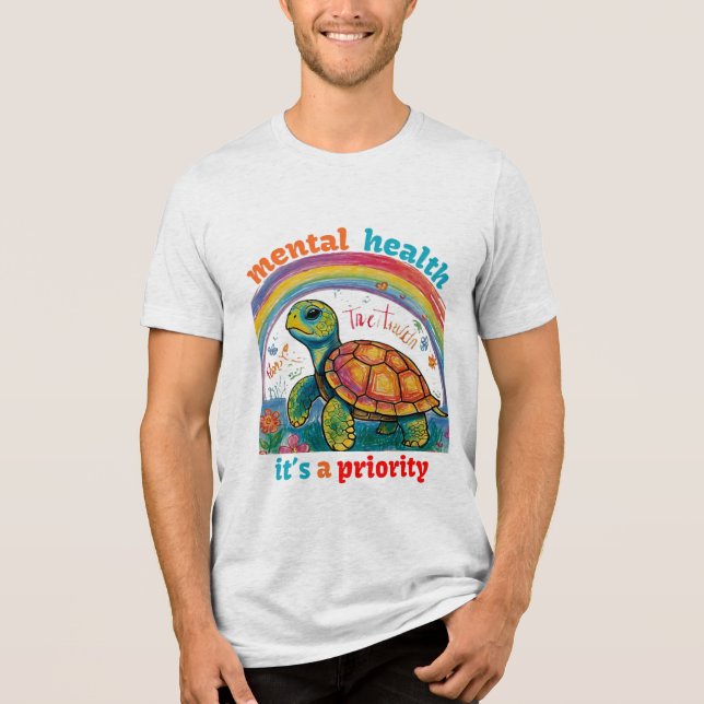 MENTAL HEALTH, IT’S A PRIORITY Tri-Blend SHIRT (Front)