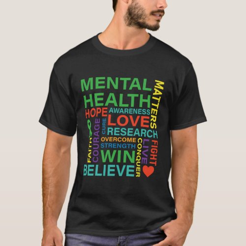Mental Health Matters Awareness Depression T_Shirt