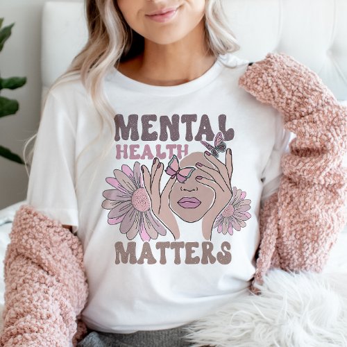 Mental Health Matters Awareness Feminine Boho  T_Shirt