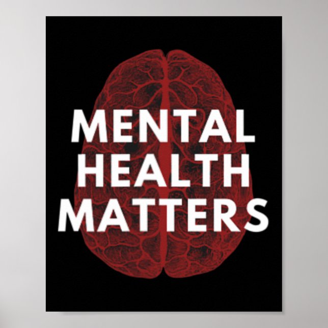 Mental Health Matters Awareness Human Brain End Th Poster (Front)