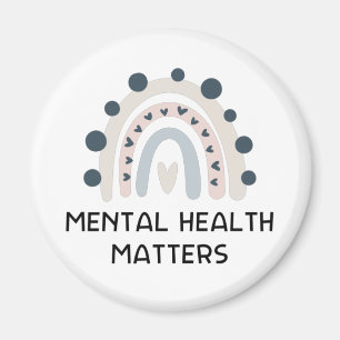 Mental Health Matters - Boho Rainbow Magnet