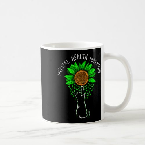 Mental Health Matters Cat Awareness Flower Women M Coffee Mug